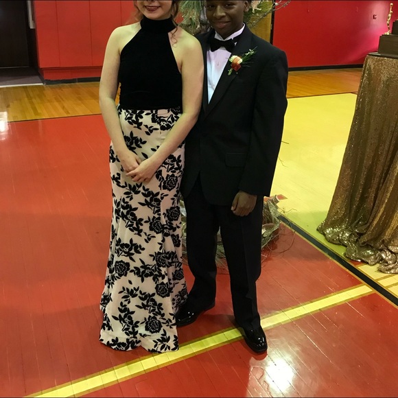 Two piece black and nude prom dress - Picture 1 of 3